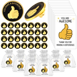 30 Set Inspirational Appreciation Gifts Thumbs up Lapel Pins Inspirational Notecards Bags Employee of the Month Recognition Pin Positive Affirmation Gift for Coworker Staff Teacher Team Nurse Student