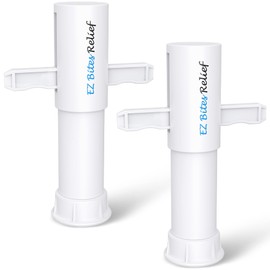 Memine EZ Bites Relief Suction Tool - 2 Pack Bee Sting and Bite Itch Relief Sucker, Venom Extractor for Saliva/Venom Removal, Temporary Relief from Itch and Swelling, Kid-Friendly White