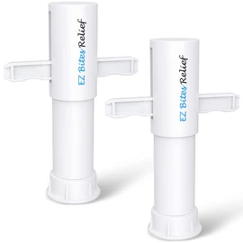 Memine EZ Bites Relief Suction Tool - 2 Pack Bee Sting and Bite Itch Relief Sucker, Venom Extractor for Saliva/Venom Removal, Temporary Relief from Itch and Swelling, Kid-Friendly White