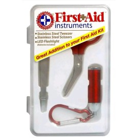 First+Aid First Aid Instruments Kit with Tweezer, Scissors & Flashlight Smart & Prepared