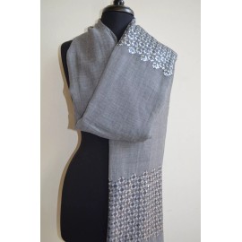 Anthropologie NWT Grey Scarf With Sequin  BorderHandwove