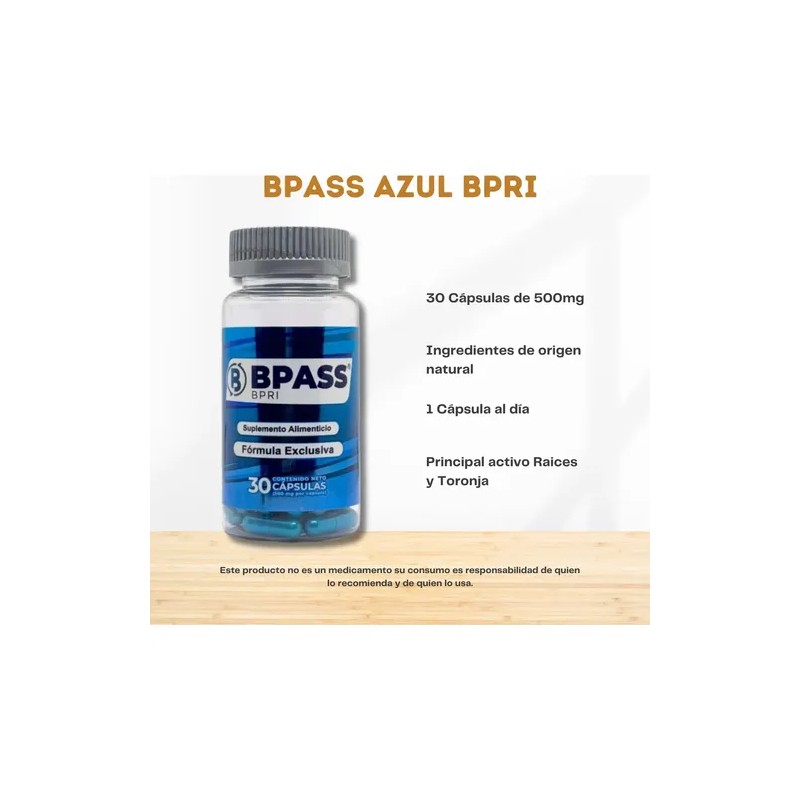 Kit Bpass Dorado Y Azul 30 Caps Bpri Suplemento Antes