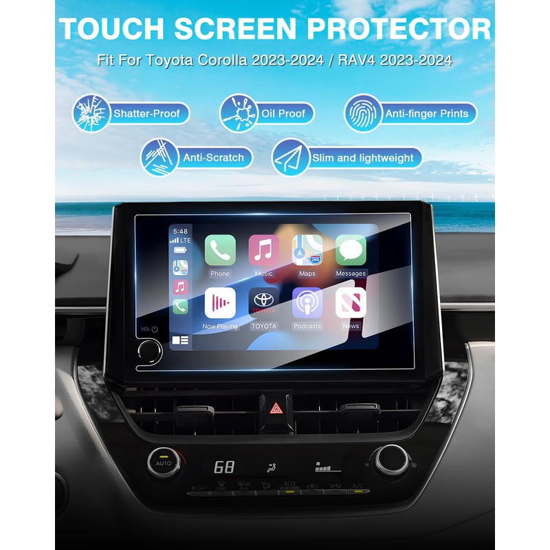 Karltys [Upgrade] 2 Pack 2023~2026 Toyota Corolla/Corolla Cross/RAV4 8-Inch Screen