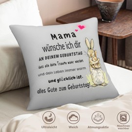 OYIWINMI Birthday Gift for Mum 45 x 45 cm Cushion Cover for Sofa Bedroom Living Room Cushion Cover Gifts for Mum Mother's Day Gift Decorative Cushion Sofa Cushion Best Mother Gift