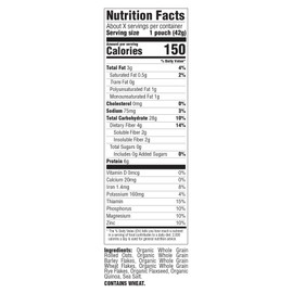 Post Better Oats Organic Instant Oatmeal with Flax Seeds and Quinoa, Bare Flavor, 11.8 Ounce