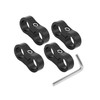 Hihaha 4pcs Black AN10 19mm Car Hose Separator Clamp Adapter
