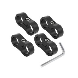 Hihaha 4pcs Black AN10 19mm Car Hose Separator Clamp Adapter with Wrench Durable Material
