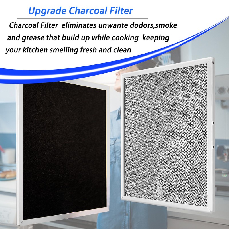 99010317 Charcoal Filter, For Broan Range Hood（11.81X 11.33X 0.4 in）-