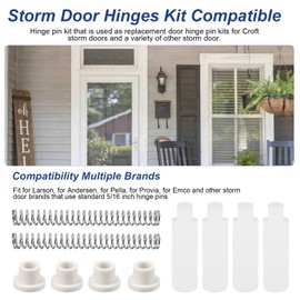 k 5131 Storm Door Hinge Pin Repair Kit, Storm Door Hardware Kit with 2-9/16'' Storm Door Spring,5/16'' Door Pins and Bushings Kit, Door Hinge Repair Kit Fit for Andersen Emco Storm Door Hinges Parts