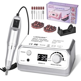 LIERKISS Professional Nail Drill 35000RPM Drill Nail Electric Nail File Nail Dril with 100pcs Sanding Bands and Nail Drill Bits for Acrylic Nail Drill Gel Nail Manicure Pedicure