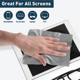 Glasses Cleaning Cloths, Microfibre Cloth for Cleaning, Pack of 20, Soft Cleaning Cloth for Glasses, Glasses, Cameras, Smartphones and Tablets, 15 x 18 cm