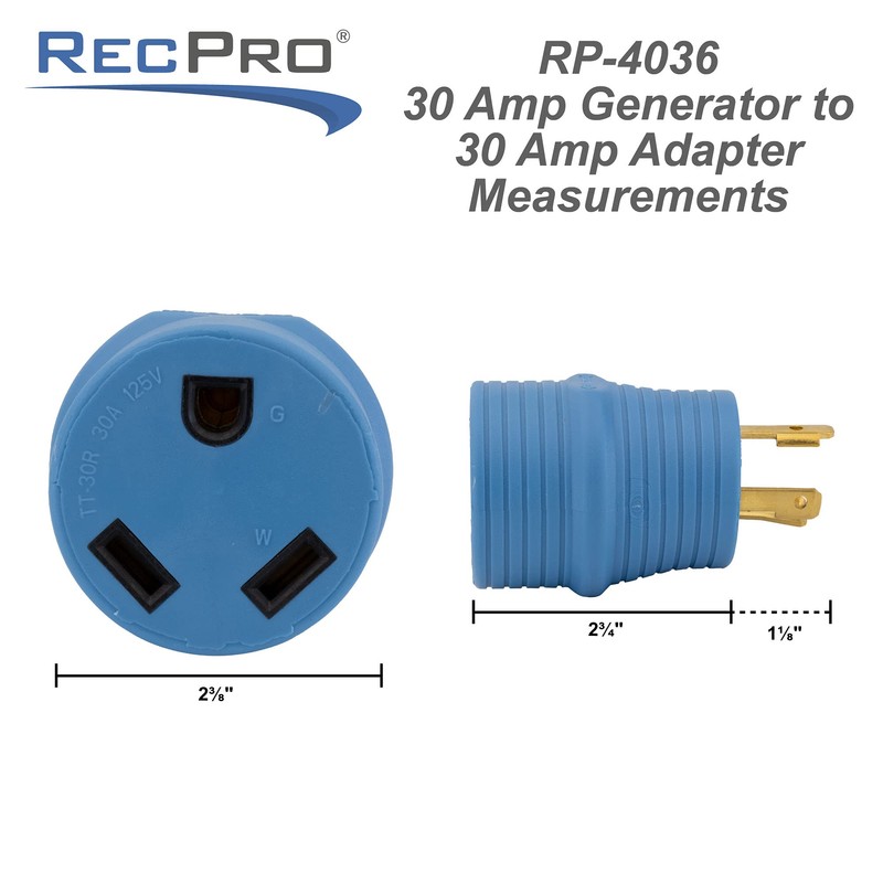 RecPro RV 30 Amp to 30 Amp Power Adapter |