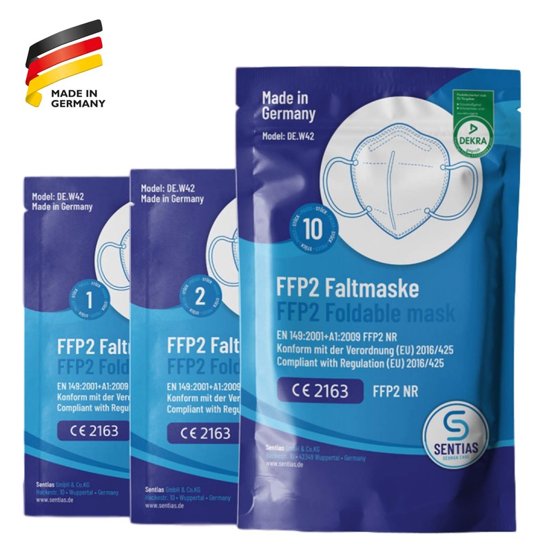 FFP2 Maske in Deutschland hergestellt - Zertifizierte Schutzmaske mit 98%