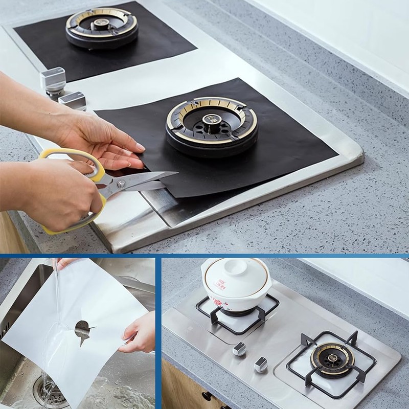 8 Pcs Stove Burner Covers, 0.2 mm 10.6" x 10.6"