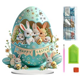 DIY Diamond Painting Mesa Decoración, 5D Diamante Pintura Kits, Adorno de Colocación de Escritorio, Diamante Pintura Pascua, Regalos Huevo de Pascua, for Beginners, Home Gift, Family Decoration Gift
