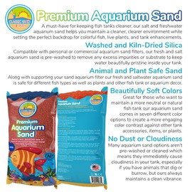 CLASSIC SAND & PLAY Natural Aquarium Sand for Freshwater and Saltwater Tanks, 40 lb. Bag, Improves Filter Life and Filtration Process, Pre-Washed Fine Sand, Orange