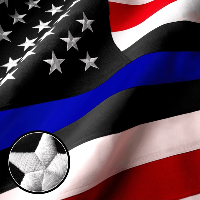 G128 Blue Lives Matter Flag Police Flag Embroidered 2.5x4 FT