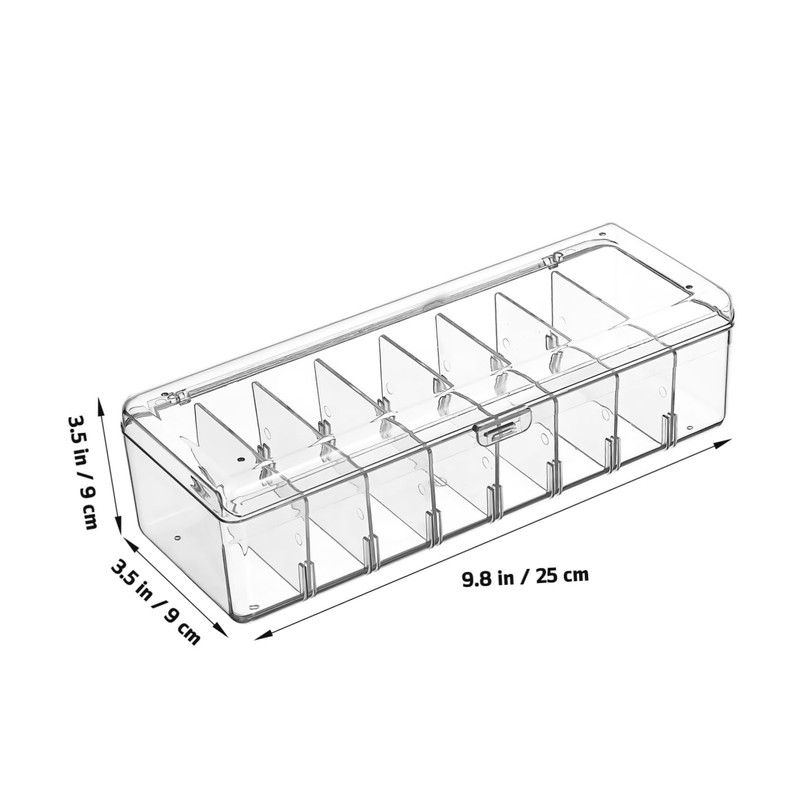 DOITOOL 2pcs Clear Cable Organizer Box Lid Multi-Compartment Cord Storage