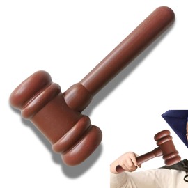 Judge Gavel, Brown Style, Costume Accessory for Courtroom Role Play, Desk Decor