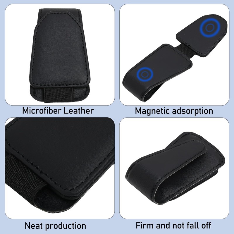 Glasses Holder for Car Sun Visor, Leather Sunglasses Holder with