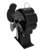 Black 6 Blade Heat Powered Stove Fan Thermodynamically Driven Fireplace