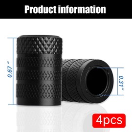 Tire Valve Stem Caps, Black, 4 Pcs/Pack, Anodized Aluminium Tire Valve Cap Set, Corrosion Resistant, Universal Stem Covers for Cars Trucks Motorcycles SUVs and Bikes (Black)