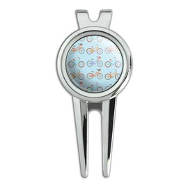 GRAPHICS & MORE Bicycle and Bikes Pattern Golf Divot Repair Tool and Ball Marker