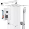 Senlesen Chrome Shower Faucet Set 12" Rainfall Head Combo Kit