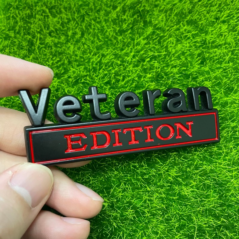2 Pack Veteran Edition Car Emblem - 3D Metal Badge