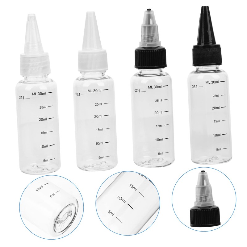 Mobestech 8 pcs Refillable Squeeze Bottles with Scale Transparent Squeeze