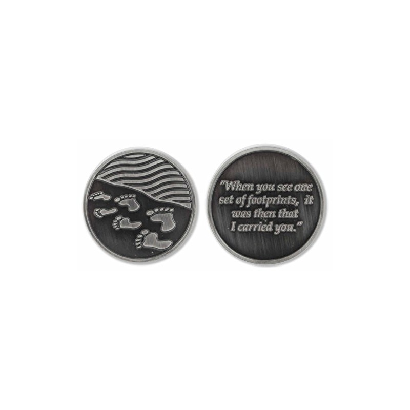(Footprints) - Pocket Prayer Token (Footprints)
