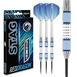 RED DRAGON Stag 28g Tungsten Darts with Flights and Stems