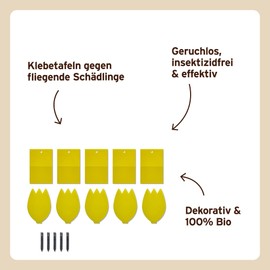 Substral Naturen Bio Gelbstecker, Gelbsticker, insektizidfreie Leimfallen zum Schutz von Zierpflanzen, 15 Stück