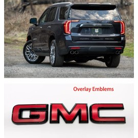 Auto GMC 2021-2024 GMC YUKON YUKON XL Rear Tailgate Red Black OVERLAY Emblem
