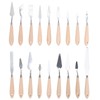 18Pcs Artist Palette Knife Oil Painting Gouache Scraper Wooden Handle