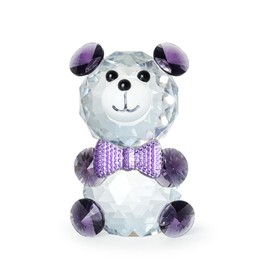 CCUUHJ 2 Pack Crystal Baby Bear Figurine Collection Animal Paperweight Table Centerpiece, for Mum, Mummy, Mama, Christmas Birthday Valentines Gifts (Purple blue)