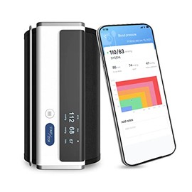 Armfit Upper Arm Blood Pressure Machines for Home Use Bluetooth, Digital Automatic Blood Pressure Monitor with Large Cuff, Portable Wireless Cuff On The Go with Apple & Android APP Apple Health