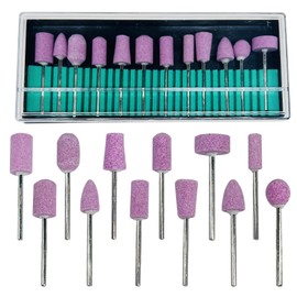 Woohome Polishing Disc, Grinding Stone Set, 12 Sizes Cylinder Shape Abrasive Grinding Stones, Grinding Wheel Polishing Grinding Head Rotary Tool for Polishing, Manicure, Grinding