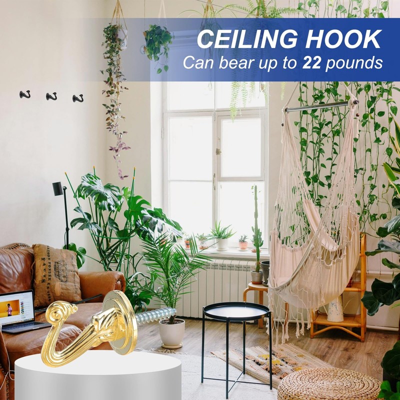 PATIKIL Swag Hooks, 4 Pcs Heavy Duty Ceiling Hooks with