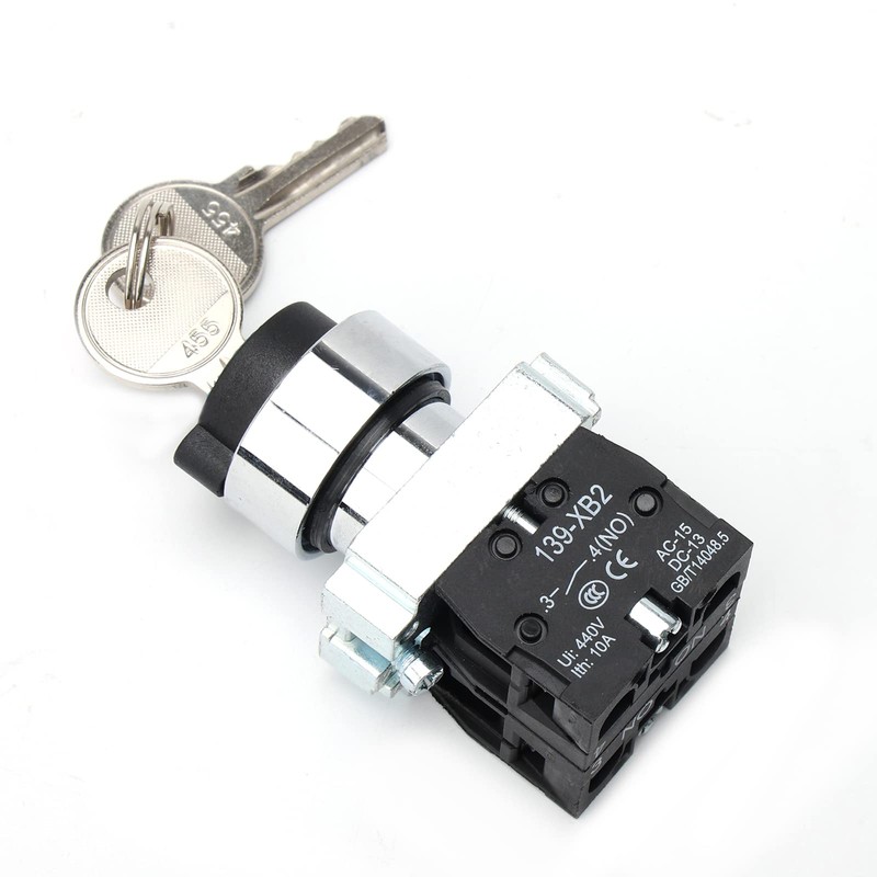 STARELO 22mm Key Switch 3 Position Maintained 2NO Latching Rotary