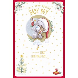 Me To You Bear Baby Boy's 1st Christmas Christmas Card