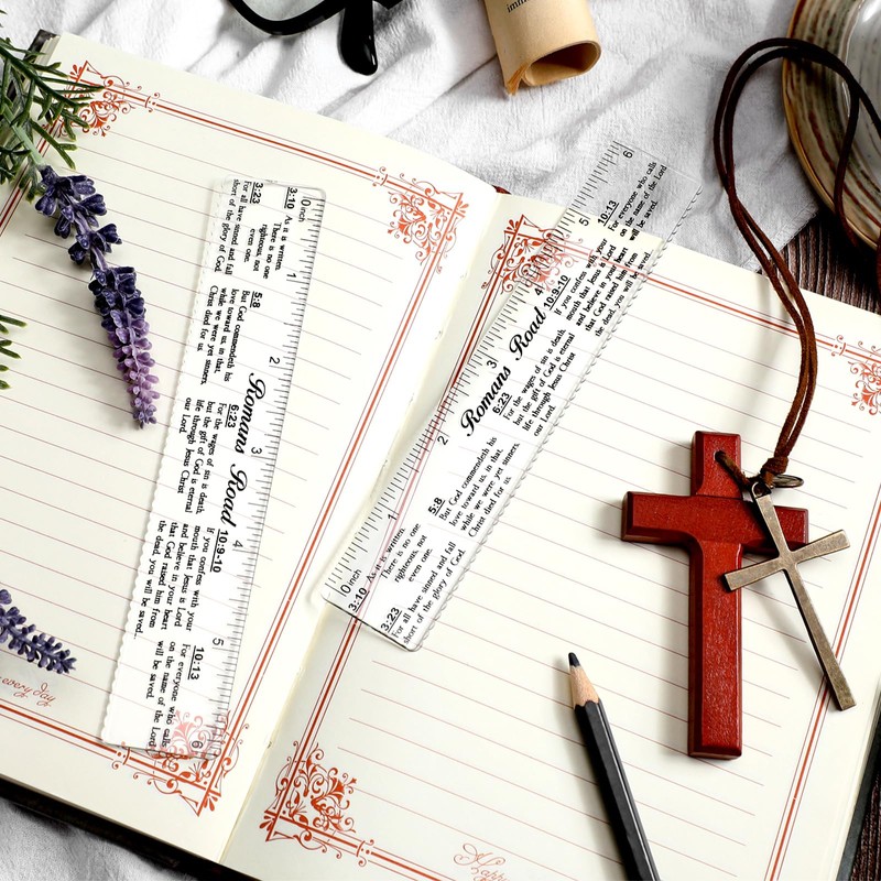 24 Pcs Clear Bible Verses Ruler with Scalloped Edge 6
