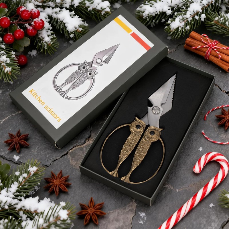 WARMHEART Owl Kitchen Scissors All Purpose, Stainless Steel Heavy Duty