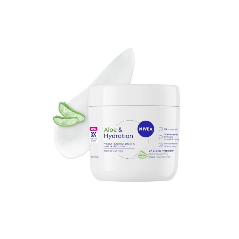 NIVEA- Crema corporal de aloe e hidratación 13,52 oz (1)