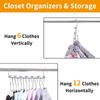 Closet Organizers and Storage Space Saving Hangers 12 Pack Stainless
