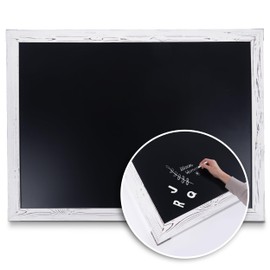 Loddie Doddie Magnetic Chalkboard, 46" x 34.5 White Rustic Frame, Erasable Large Chalkboard for Wall Decor & Kitchen, Hanging Black Chalkboard, Chalkboard Framed for Wall, Magnetic Blackboard for Wall