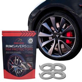 Rimsavers (Grey) Alloy Wheel Rim Protectors - Set of 4 - Protects Alloy Wheels | Wheel Protector Fits 12-24" Wheels