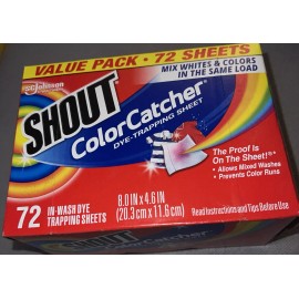 Shout Color Catcher Sheets for Laundry, Maintains Clothes Original Colors- 72 Ct