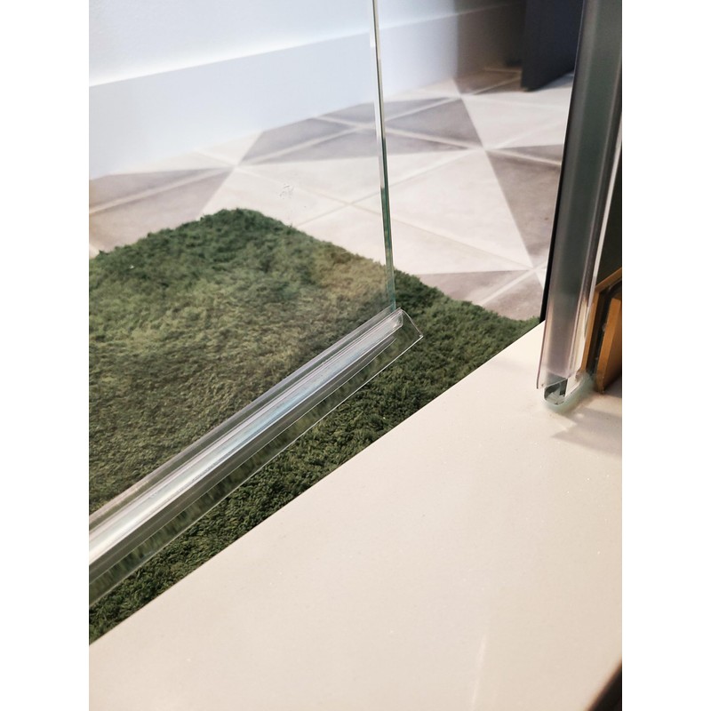 eatelle Shower Door Bottom Seal with Drip Rail for 1/4"
