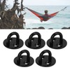 Alomejor 5-Piece Eyelet Plate, Thickened Wall Anchor, Black Stainless Steel,